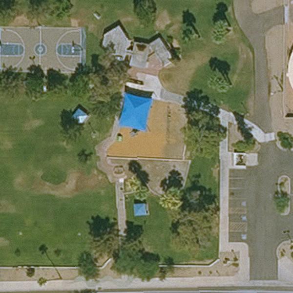 Aerial view of Agua Linda Park Playground