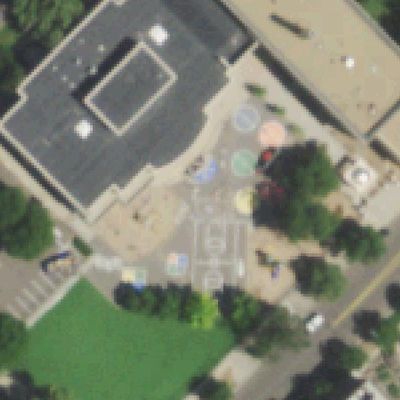 Aerial photo of Benedict Fountain Park