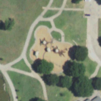 Aerial view of Bob Woodruff Park Playground