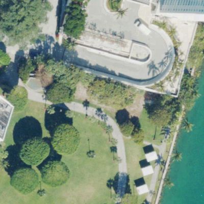 Aerial view of Brickell Key Park
