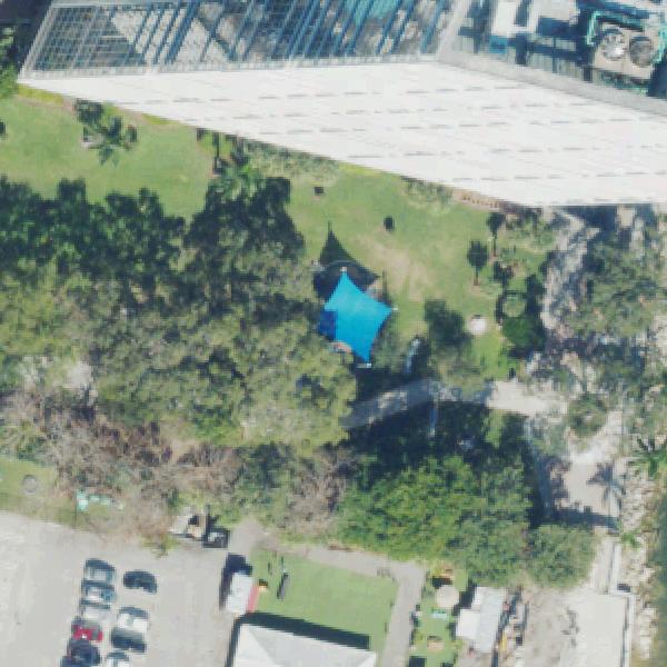 Aerial view of Brickell Point playground
