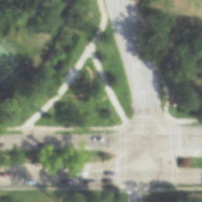 Aerial photo of Carol Tree Pocket Park