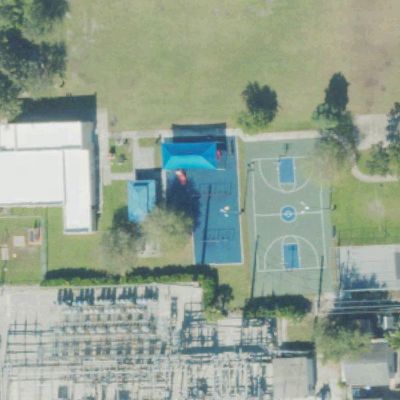 Aerial view of Charlie DeLucca Park (Kinloch Park)