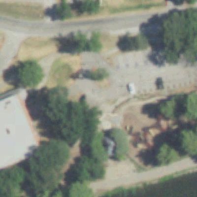 Aerial view of Childs Play at Bachman Lake Parking Lot