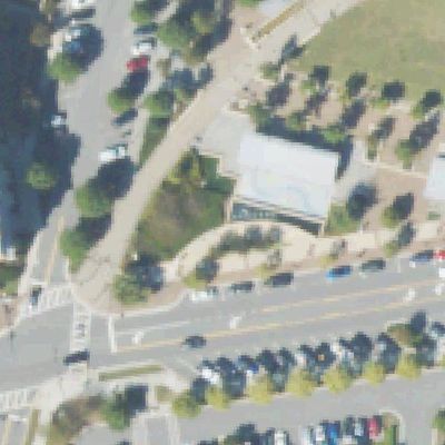 Aerial view of City Springs Splash Pad