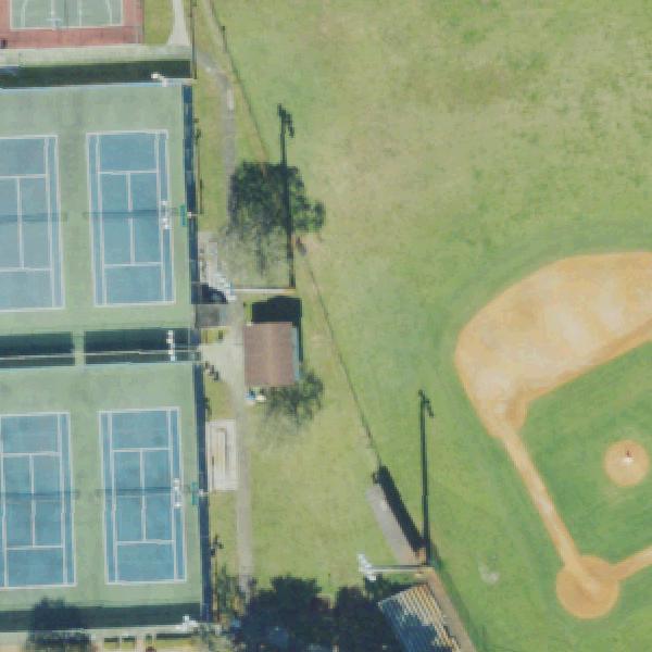 Aerial view of Claude Pepper Park