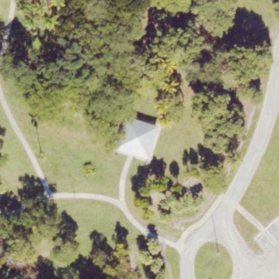 Aerial view of Crandon Park Peacock Shelter