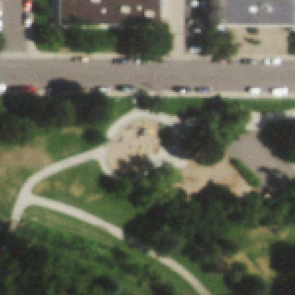 Aerial photo of DeBoer Park Playground
