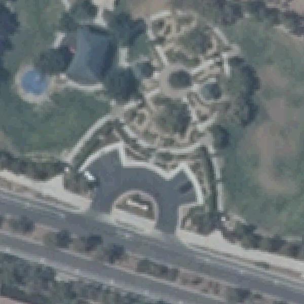 Aerial photo of Doctor Harry B. Johnson Rose Garden