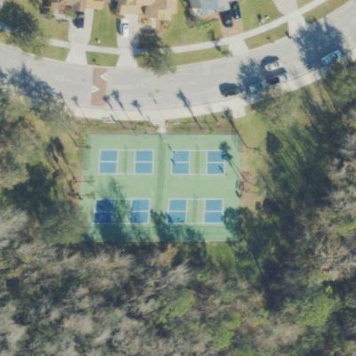 Aerial view of East Park Pickleball Courts