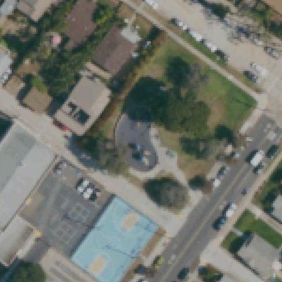 Aerial view of Ebers Street Park and Playground