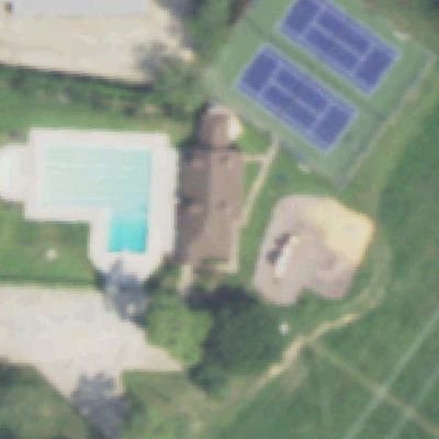 Aerial view of Enchanted Valley Pool and Playground