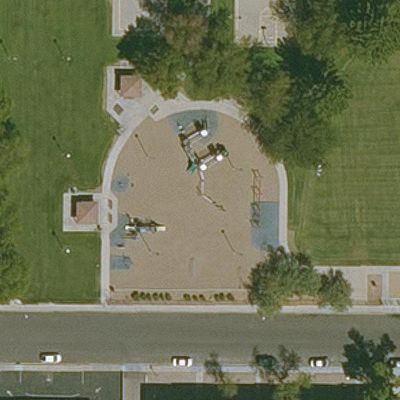 Aerial view of Evergreen Park Playground