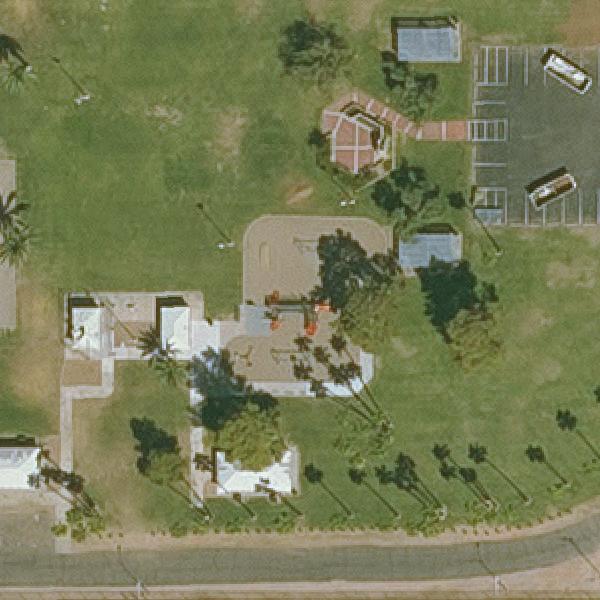 Aerial view of Falcon Field Park Horseshoes Court
