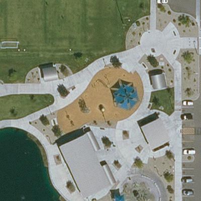 Aerial view of Festival Fields Park