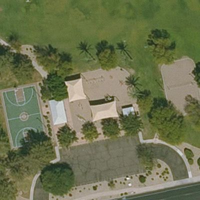 Aerial view of Finley Farms-Mesquite park