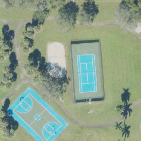 Aerial view of Flamingo Park