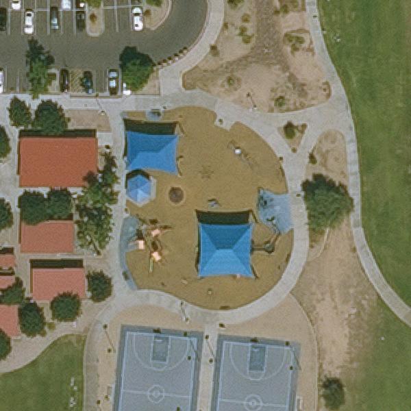 Aerial view of Friendship Park - Splash Pad