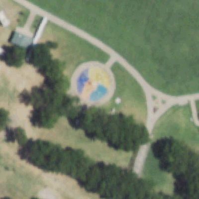 Aerial view of Harry Myers Splash Pad