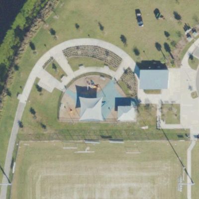 Aerial view of Heroes Community Park