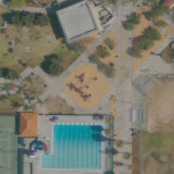 Aerial view of Highland and Landis Park