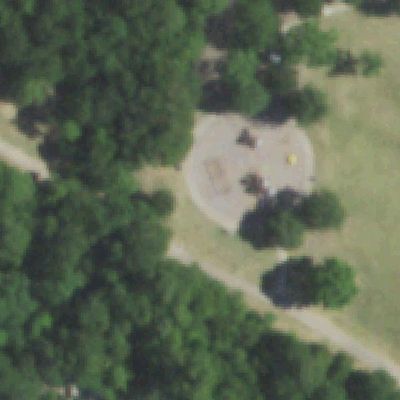 Aerial view of Hoblitzelle Park Trail Playground