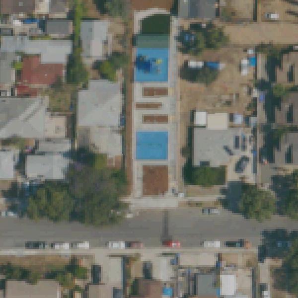 Aerial view of Island Ave Mini Park