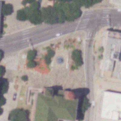 Aerial photo of Justice Fountain