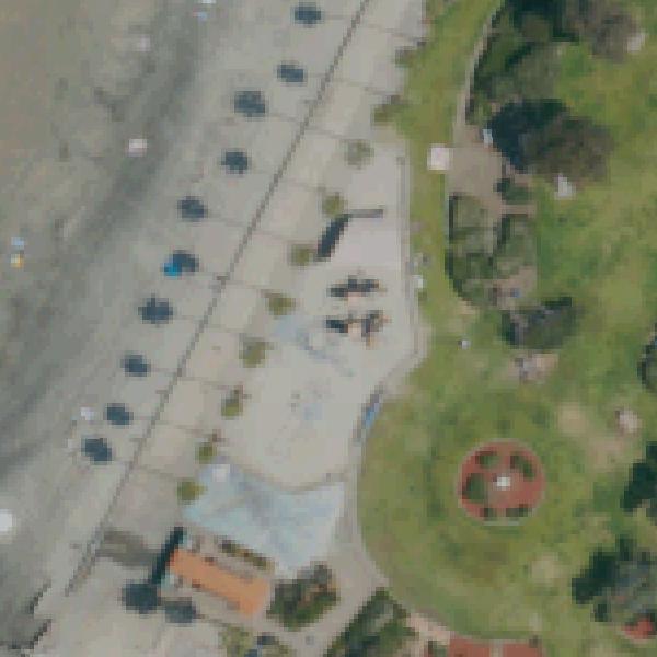 Aerial view of Kellogg Park playground