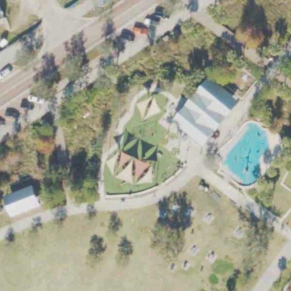 Aerial view of Lakefront Park Playground
