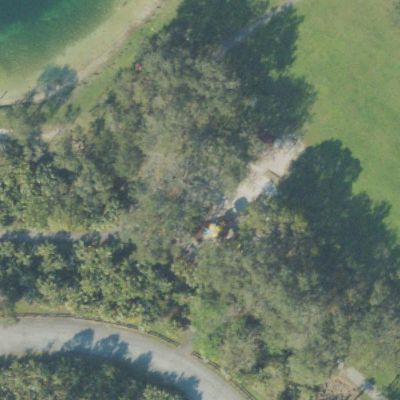 Aerial view of Larry and Penny Park Playground
