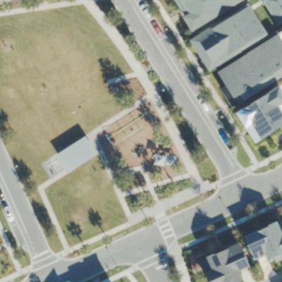 Aerial view of Laureate Park Zipline Playground