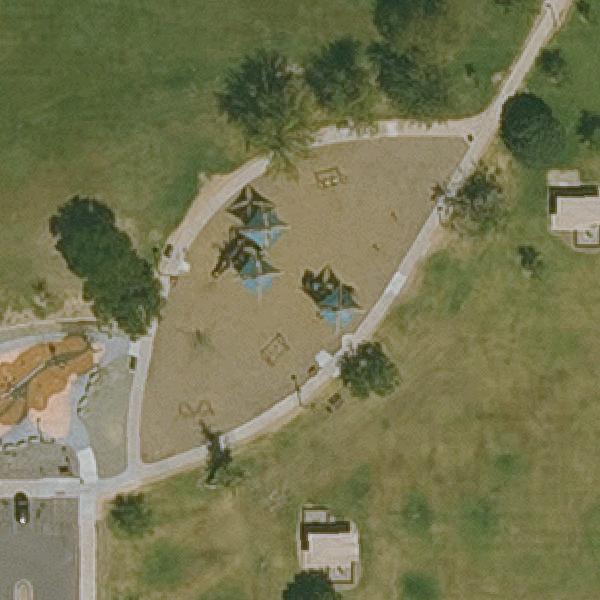 Aerial view of Mariposa Park Playground