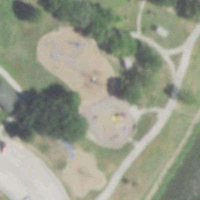 Aerial photo of Memorial Park playground