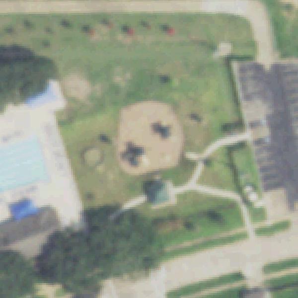 Aerial view of Memorial Parkway Playground and Splash Pad