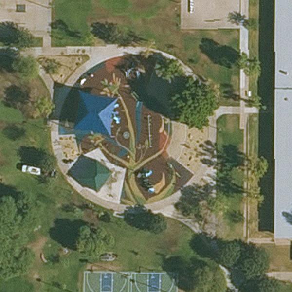 Aerial view of Mitchell Park Playground