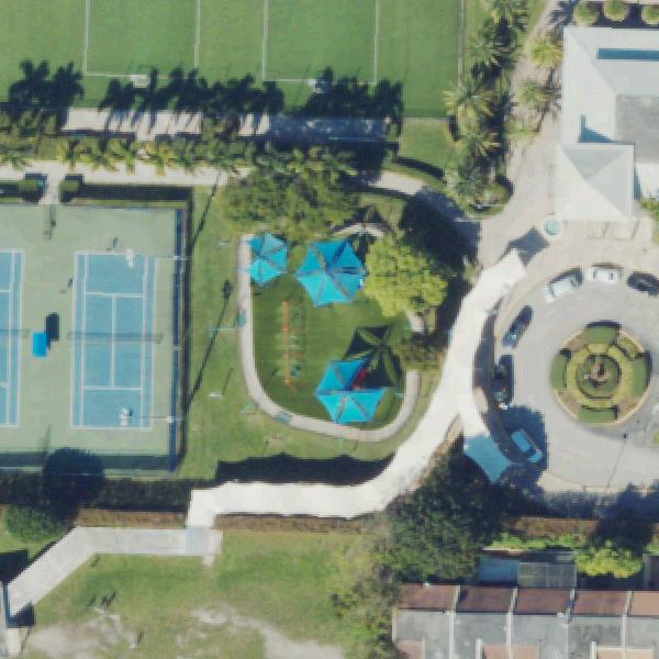 Aerial view of Morgan Levy Park