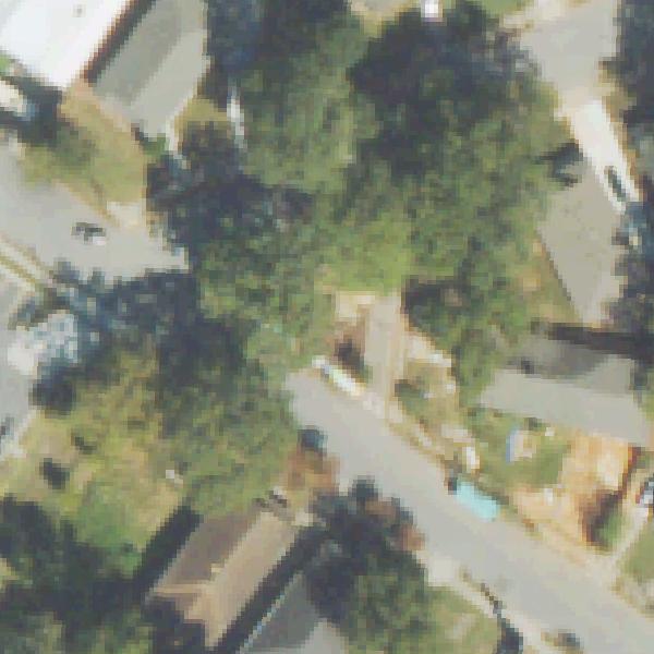 Aerial view of Muscogee Park at Brookline Triangle