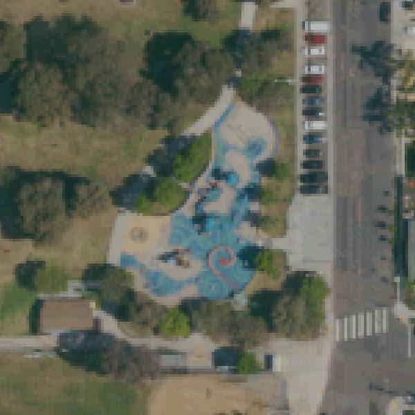 Aerial view of North Park community park playground