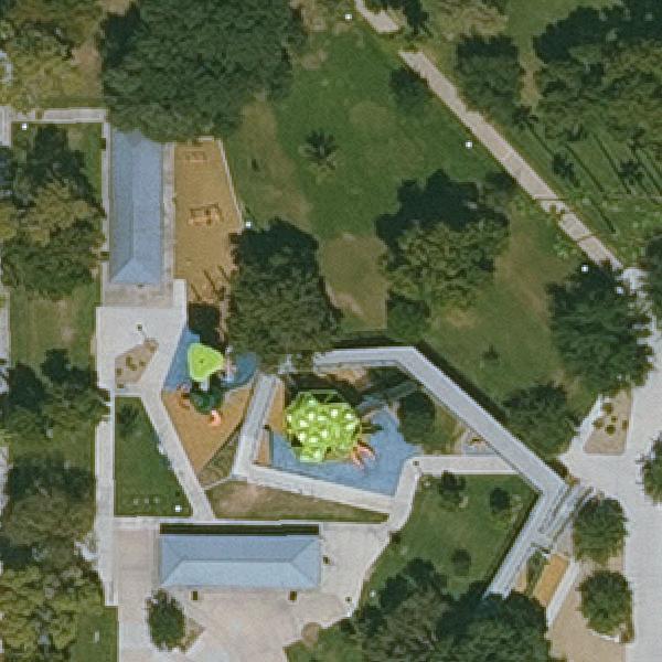 Aerial view of Pioneer Park Playground