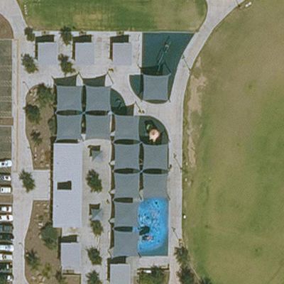 Aerial view of Pioneer Park Splash Pad