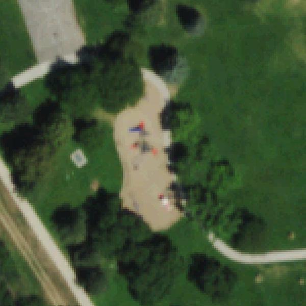 Aerial photo of Playground at James A. Bible Park