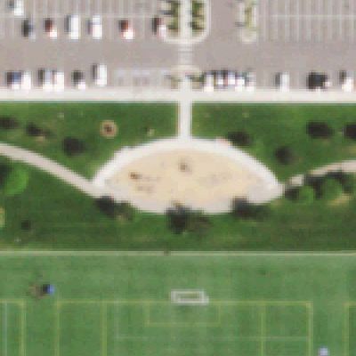 Aerial photo of Playground by the dog park