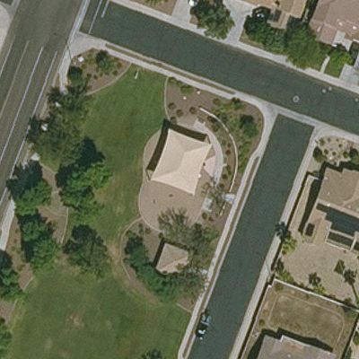 Aerial view of Playground with Picnic Tables
