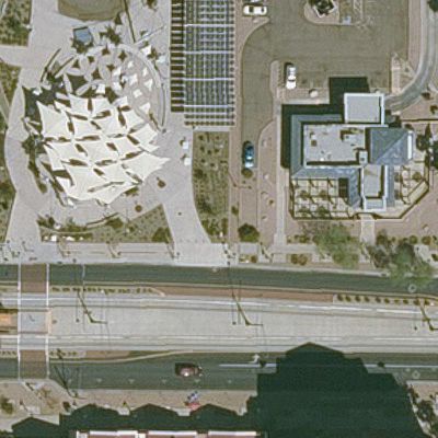 Aerial view of Plaza at Mesa City Center