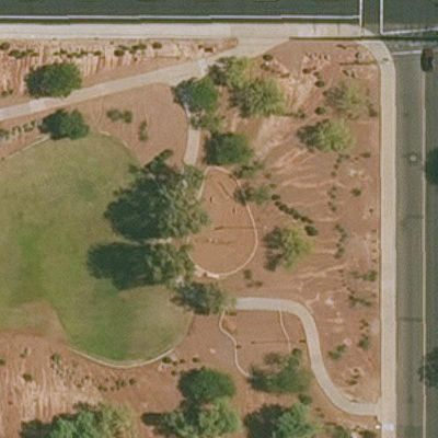 Aerial view of Quail Run Basin Park