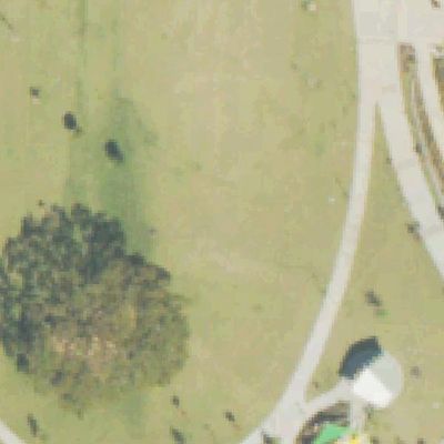 Aerial view of Rodney Cook Sr. Park in Historic Vine City