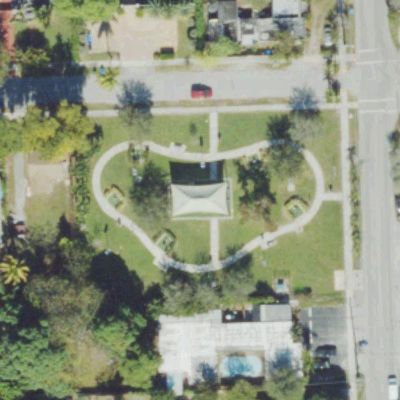 Aerial view of Roses Garden