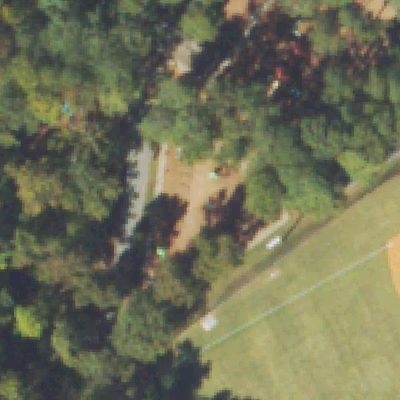 Aerial view of Roswell Area Park - Playground