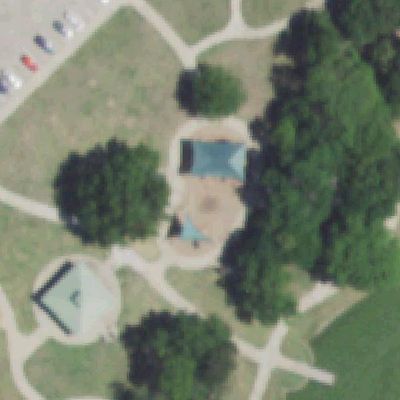Aerial view of Rowlett Community Park playground